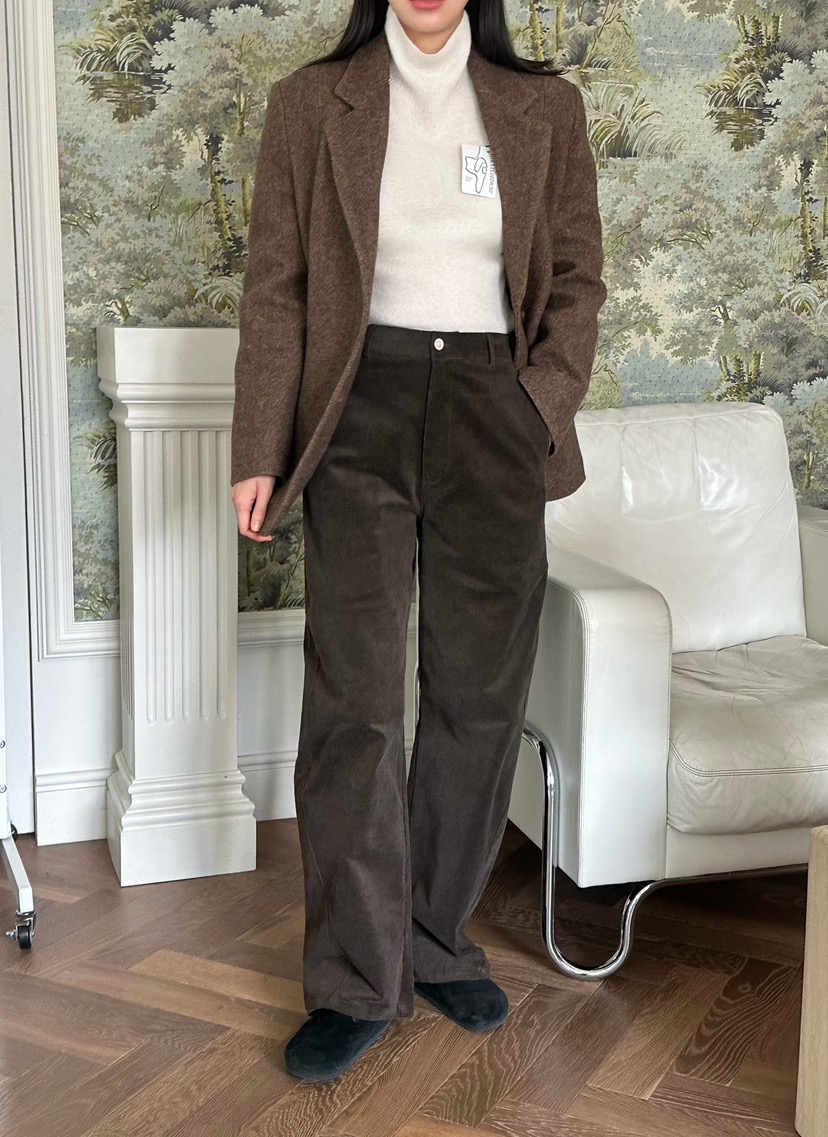 LE VASE東大門㊣代購女裝新品熱賣職業25秋冬休閑褲燈芯絨LE VASE休閑褲