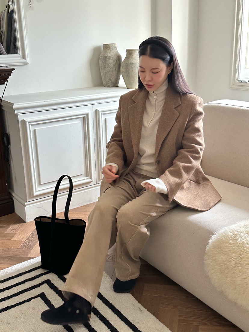 LE VASE東大門㊣代購女裝新品熱賣職業25秋冬休閑褲燈芯絨LE VASE休閑褲