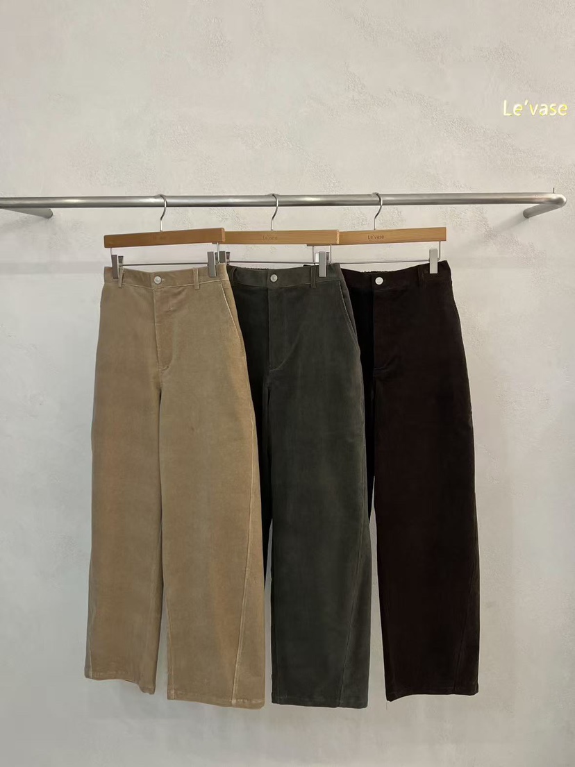 LE VASE東大門㊣代購女裝新品熱賣職業25秋冬休閑褲燈芯絨LE VASE休閑褲