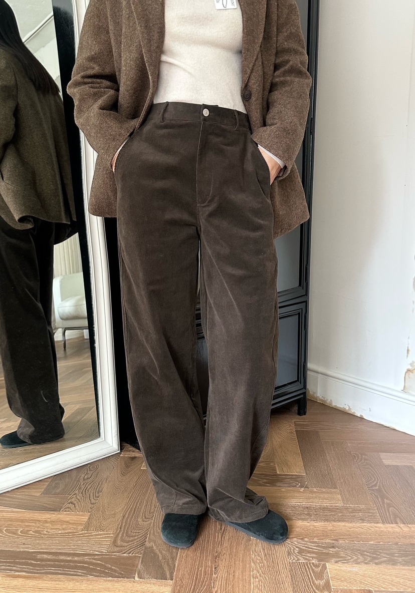 LE VASE東大門㊣代購女裝新品熱賣職業25秋冬休閑褲燈芯絨LE VASE休閑褲