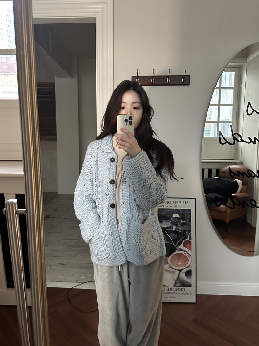 ERUME韓國直郵㊣女士新品真品熱賣職業人氣25秋冬針織衫手工制作ERUME針織衫