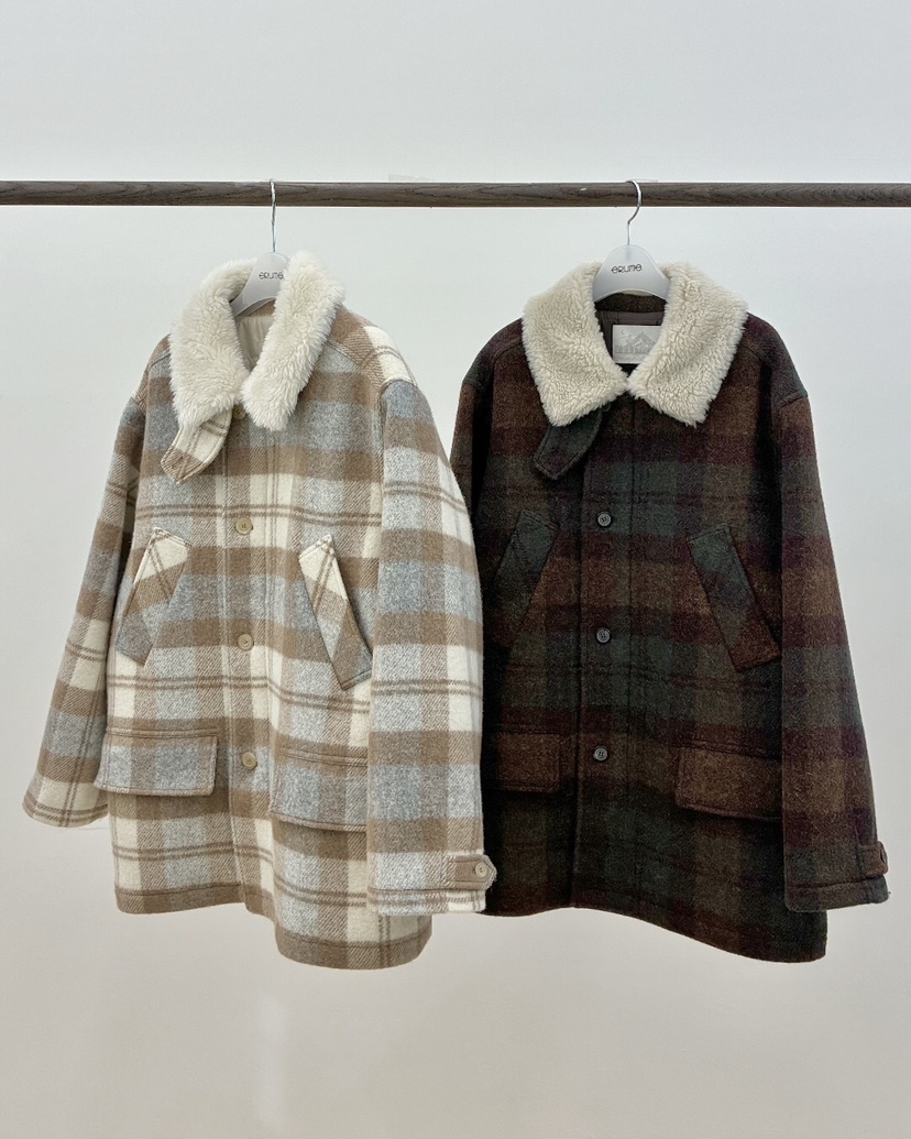 ERUME東大門㊣代購女士新款熱賣人氣真品職業休閑短款大衣格紋ERUME短款大衣