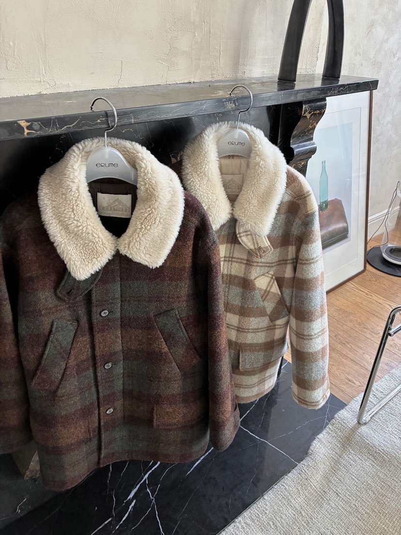 ERUME東大門㊣代購女士新款熱賣人氣真品職業休閑短款大衣格紋ERUME短款大衣