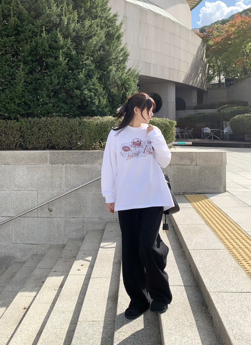 COURGETTE韓國代購㊣女裝新款人氣推薦休閑25秋冬真品長袖T恤COURGETTE長袖T恤