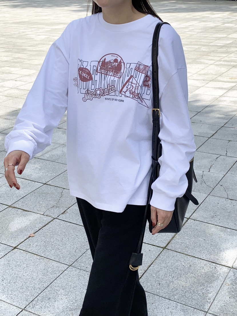 COURGETTE韓國代購㊣女裝新款人氣推薦休閑25秋冬真品長袖T恤COURGETTE長袖T恤