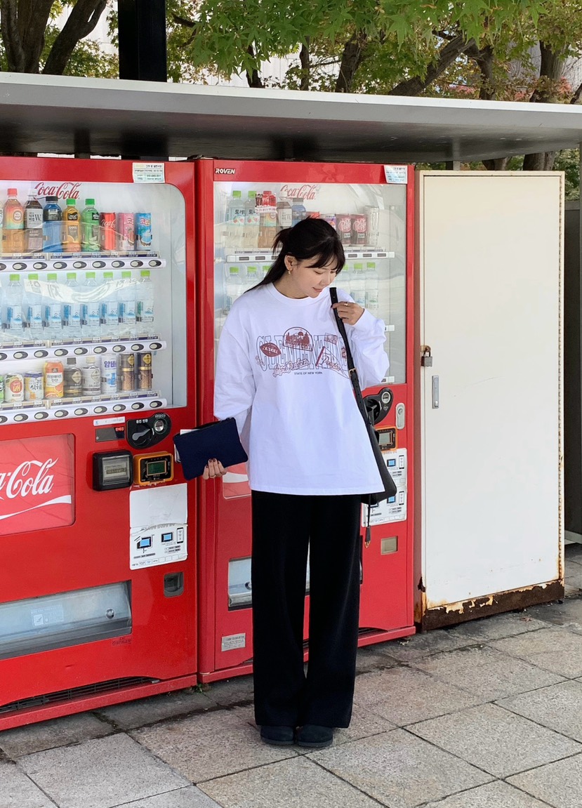 COURGETTE韓國代購㊣女裝新款人氣推薦休閑25秋冬真品長袖T恤COURGETTE長袖T恤