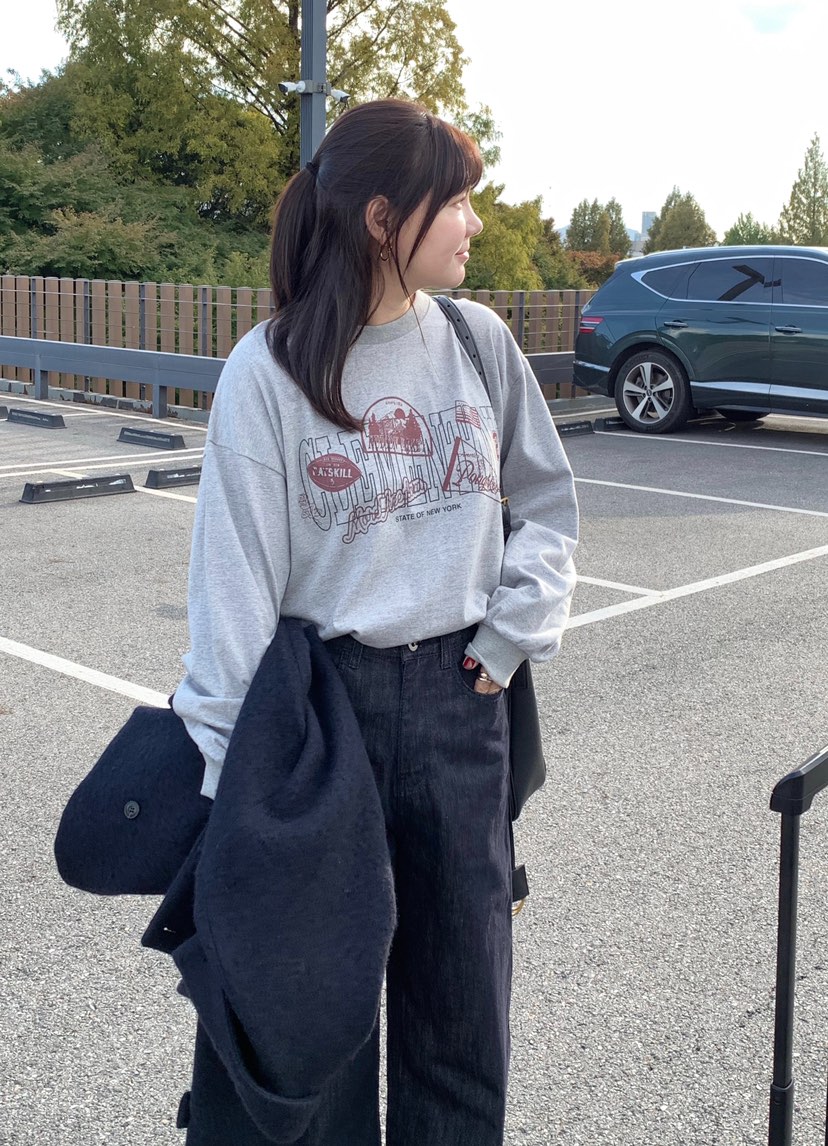 COURGETTE韓國代購㊣女裝新款人氣推薦休閑25秋冬真品長袖T恤COURGETTE長袖T恤