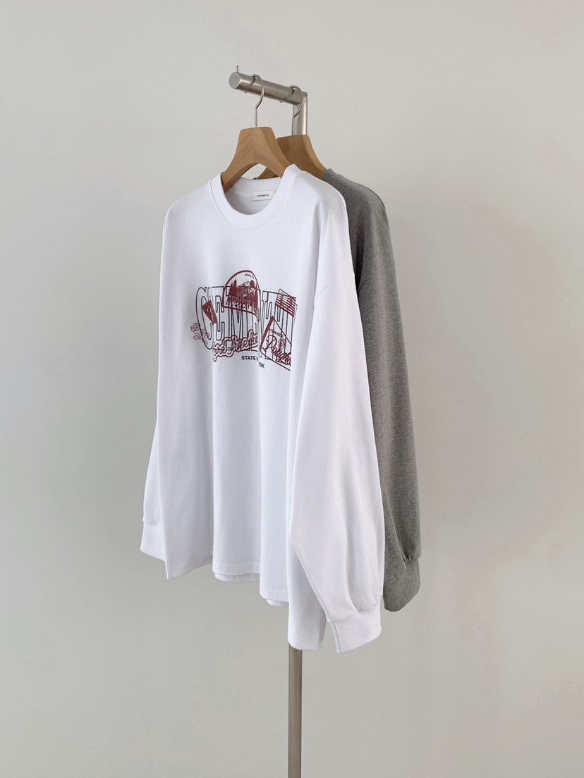 COURGETTE韓國代購㊣女裝新款人氣推薦休閑25秋冬真品長袖T恤COURGETTE長袖T恤