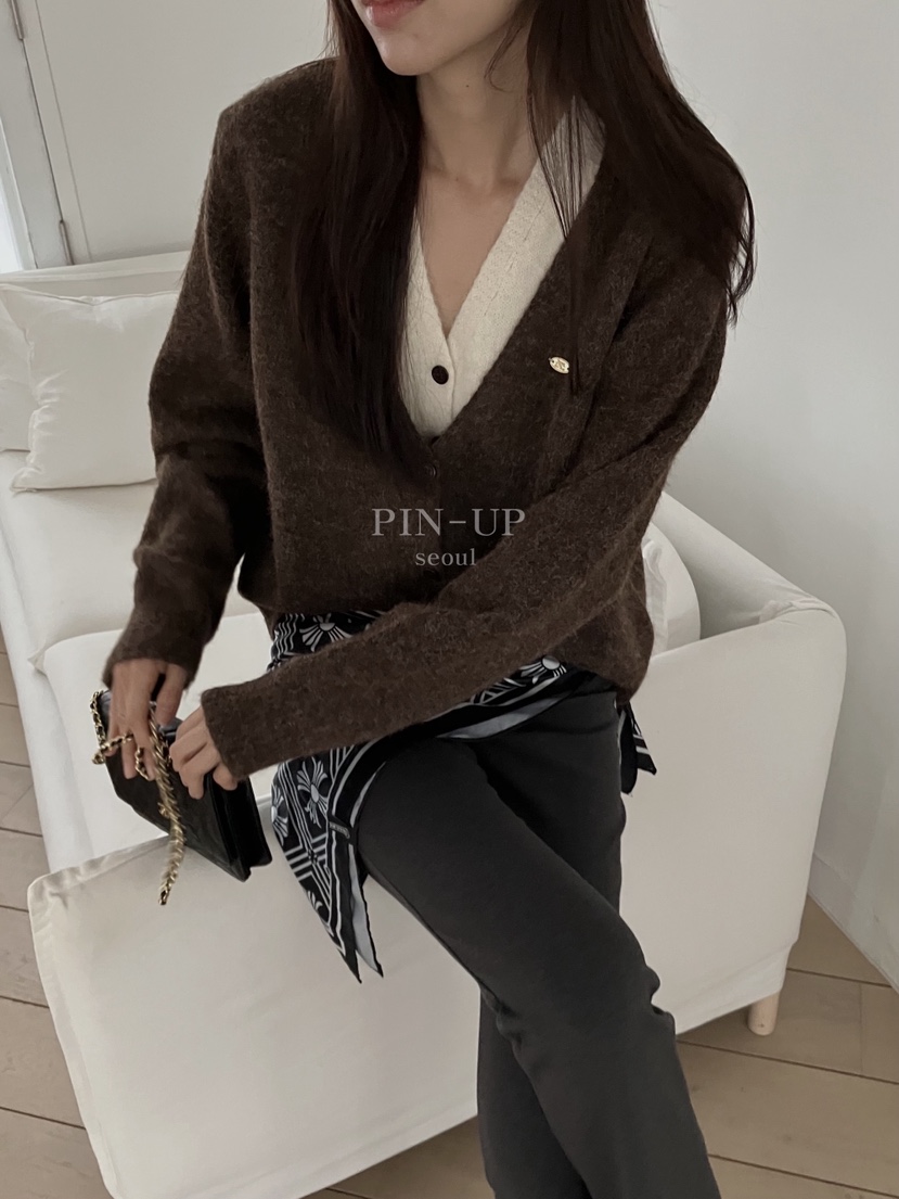 PIN-UP東大門㊣代購女裝新款休閑時尚推薦真品針織衫雙層開衫PIN-UP針織衫