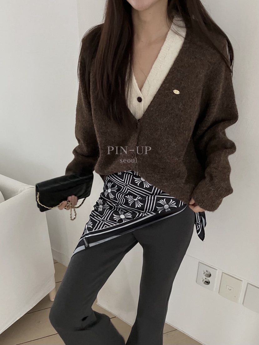 PIN-UP東大門㊣代購女裝新款休閑時尚推薦真品針織衫雙層開衫PIN-UP針織衫