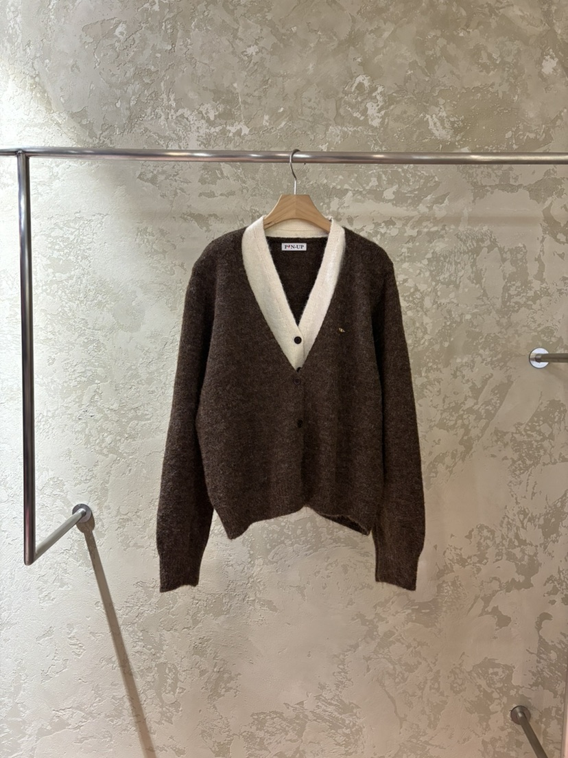 PIN-UP東大門㊣代購女裝新款休閑時尚推薦真品針織衫雙層開衫PIN-UP針織衫圖色2