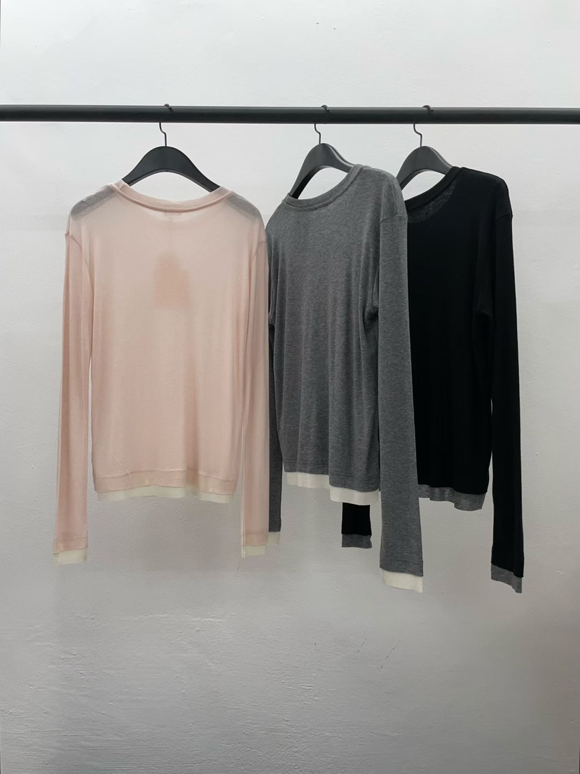 TAF韓國代購㊣女士新品人氣時尚休閑長袖T恤美利奴羊毛含腰繩TAF長袖T恤