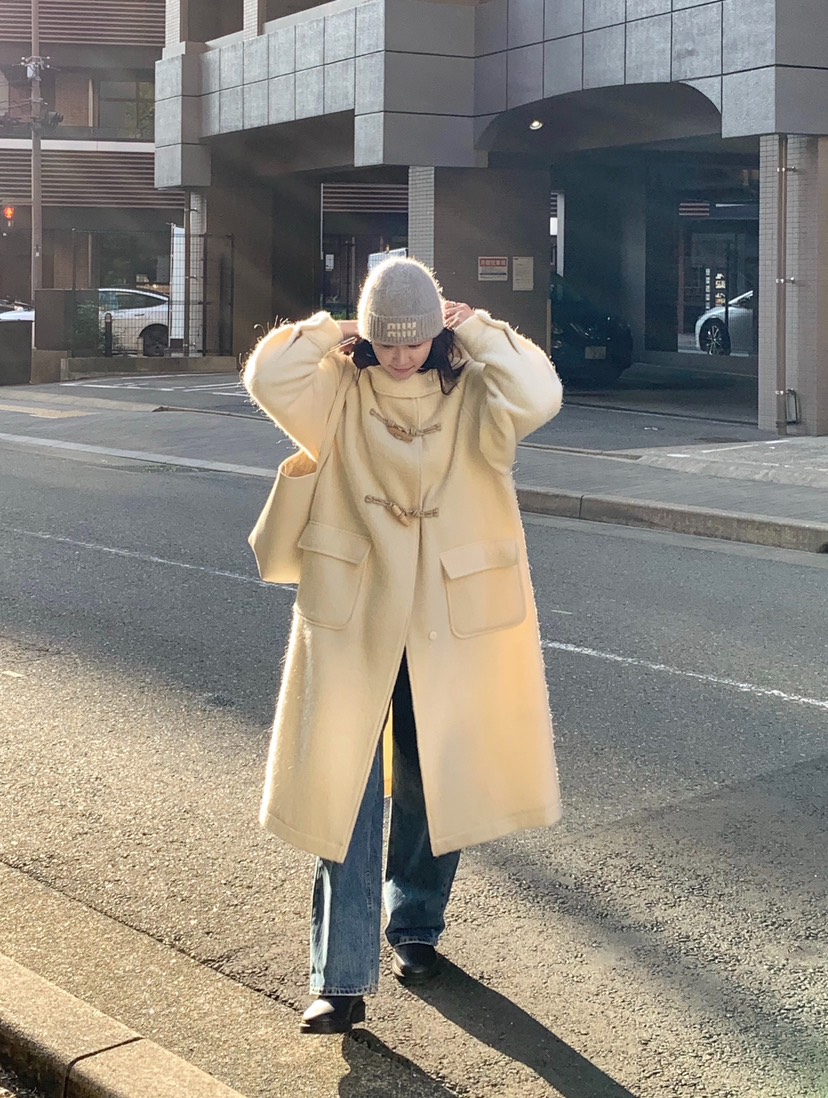 COURGETTE韓國直郵㊣女士新品25秋冬熱賣時尚休閑中長款大衣COURGETTE中長款大衣