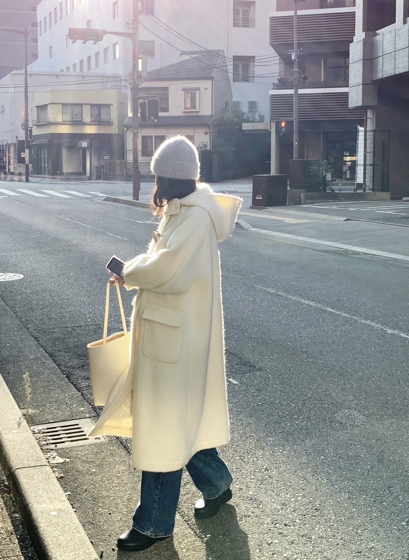 COURGETTE韓國直郵㊣女士新品25秋冬熱賣時尚休閑中長款大衣COURGETTE中長款大衣