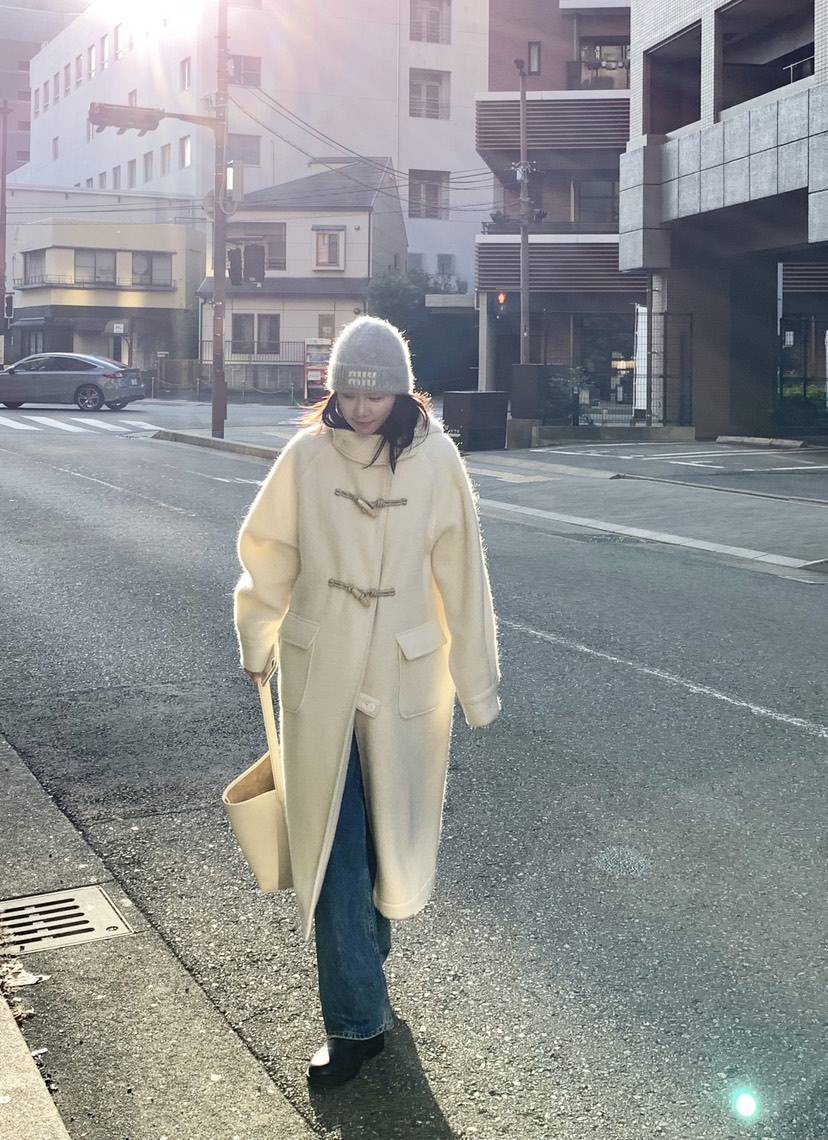 COURGETTE韓國直郵㊣女士新品25秋冬熱賣時尚休閑中長款大衣COURGETTE中長款大衣