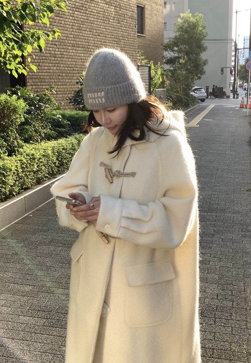 COURGETTE韓國直郵㊣女士新品25秋冬熱賣時尚休閑中長款大衣COURGETTE中長款大衣