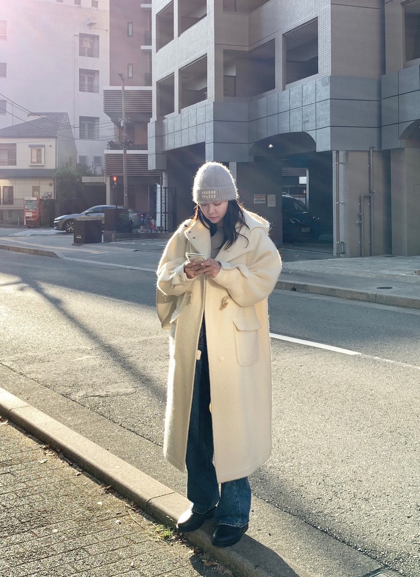 COURGETTE韓國直郵㊣女士新品25秋冬熱賣時尚休閑中長款大衣COURGETTE中長款大衣