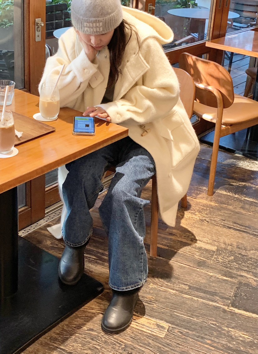 COURGETTE韓國直郵㊣女士新品25秋冬熱賣時尚休閑中長款大衣COURGETTE中長款大衣