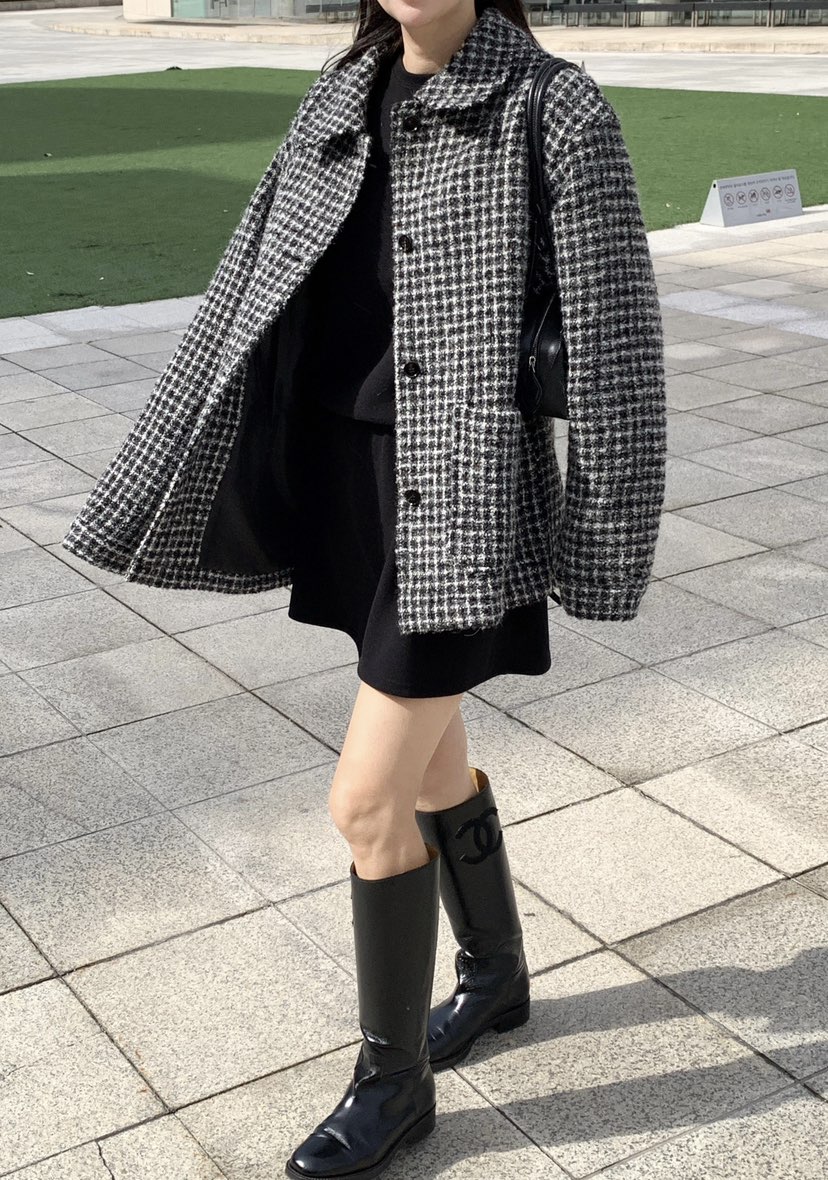 COURGETTE韓國直郵㊣女裝新品時尚25秋冬職業人氣休閑連衣裙COURGETTE連衣裙