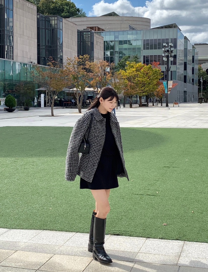 COURGETTE韓國直郵㊣女裝新品時尚25秋冬職業人氣休閑連衣裙COURGETTE連衣裙