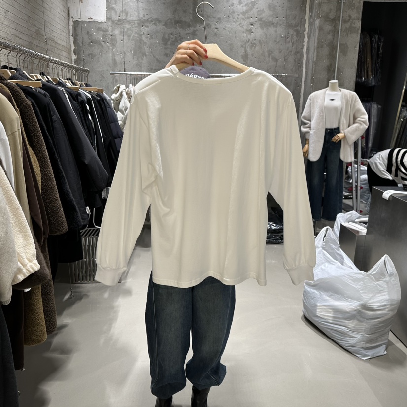 JUNI韓國直郵㊣女士新品休閑職業推薦真品25秋冬時尚長袖T恤my juni長袖T恤