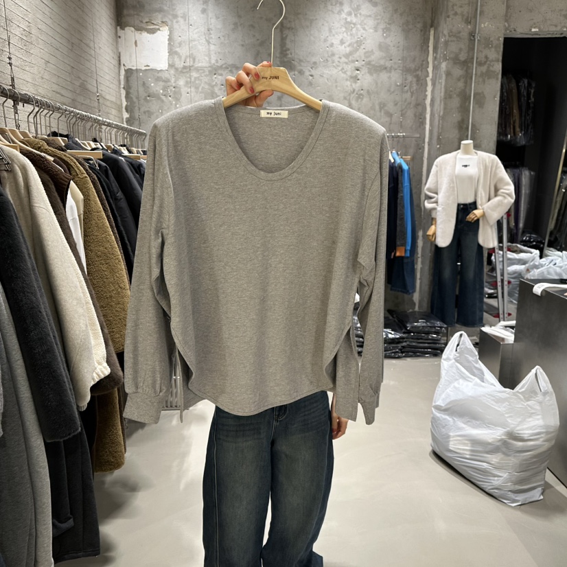 JUNI韓國直郵㊣女士新品休閑職業推薦真品25秋冬時尚長袖T恤my juni長袖T恤圖色2
