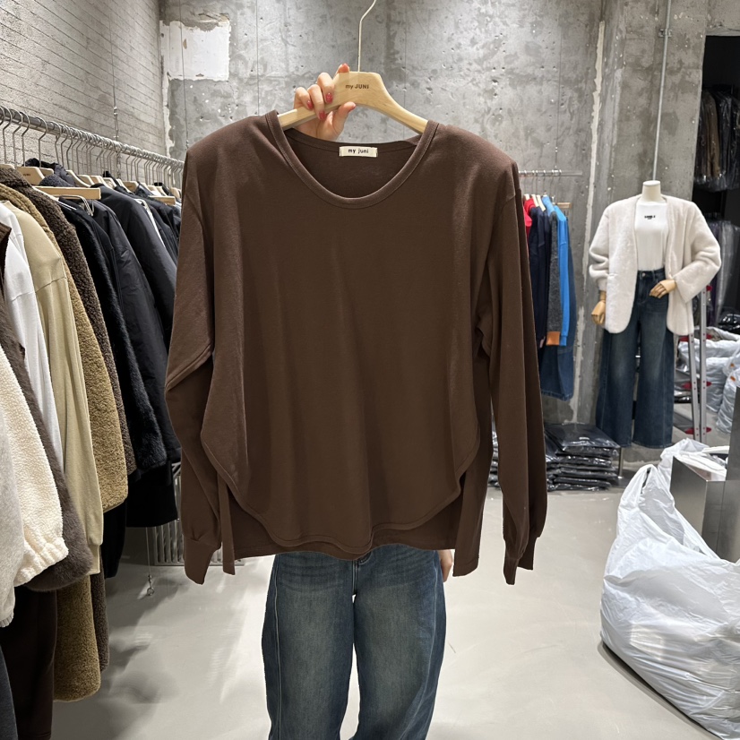 JUNI韓國直郵㊣女士新品休閑職業推薦真品25秋冬時尚長袖T恤my juni長袖T恤圖色3