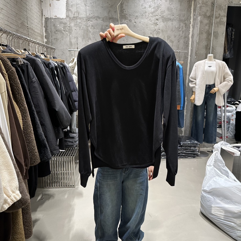 JUNI韓國直郵㊣女士新品休閑職業推薦真品25秋冬時尚長袖T恤my juni長袖T恤圖色4