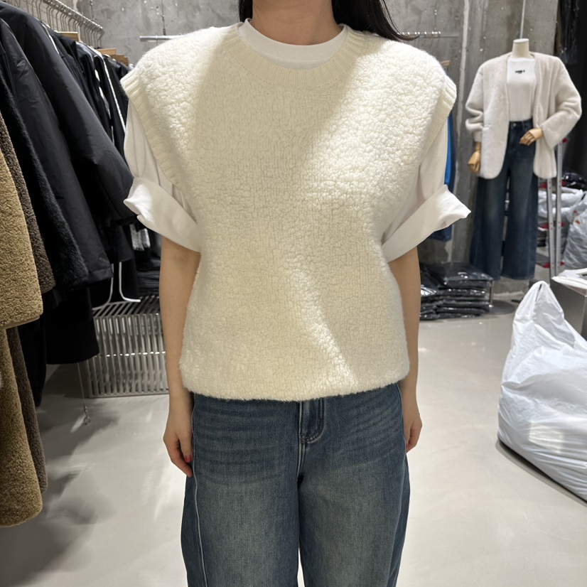 JUNI東大門㊣代購女裝新品25秋冬休閑職業馬甲不含內搭羊毛my juni馬甲圖色1