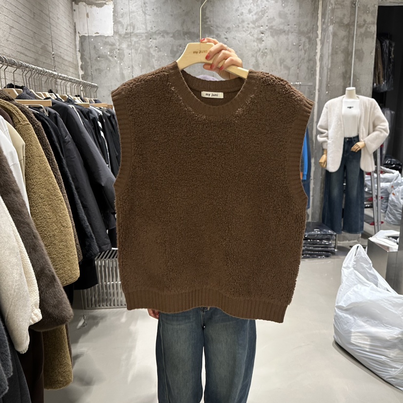 JUNI東大門㊣代購女裝新品25秋冬休閑職業馬甲不含內搭羊毛my juni馬甲圖色2