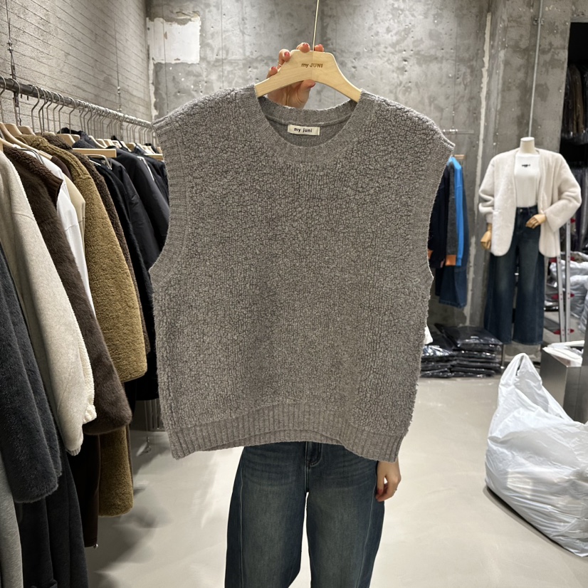 JUNI東大門㊣代購女裝新品25秋冬休閑職業馬甲不含內搭羊毛my juni馬甲圖色3