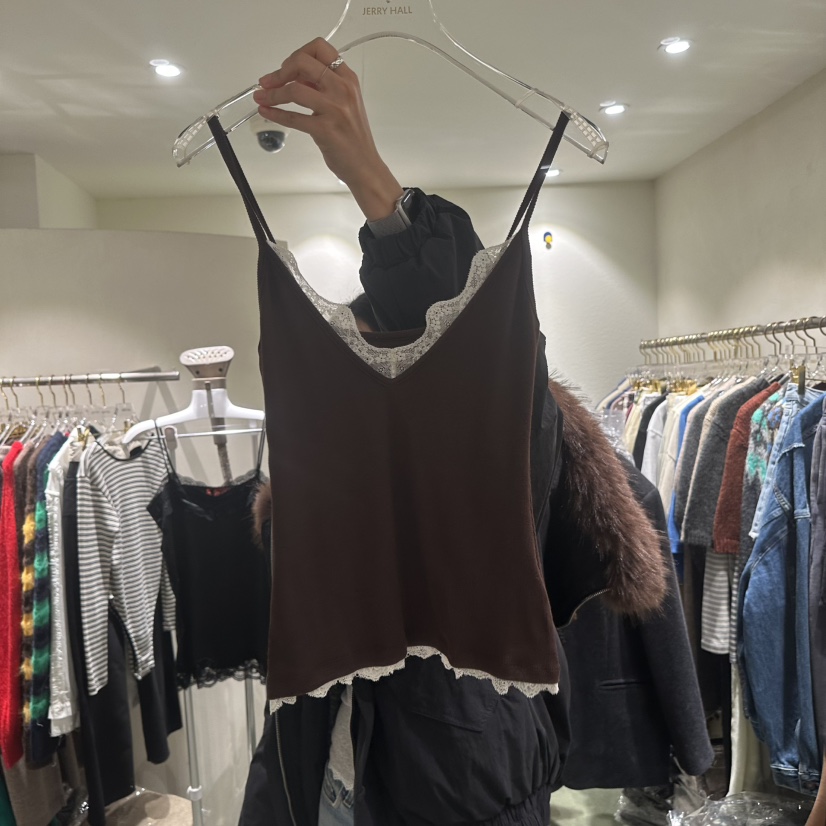 JERRY HALL-P韓國代購㊣女裝新品推薦熱賣吊帶背心系帶拼色JERRY HALL吊帶/背心圖色4