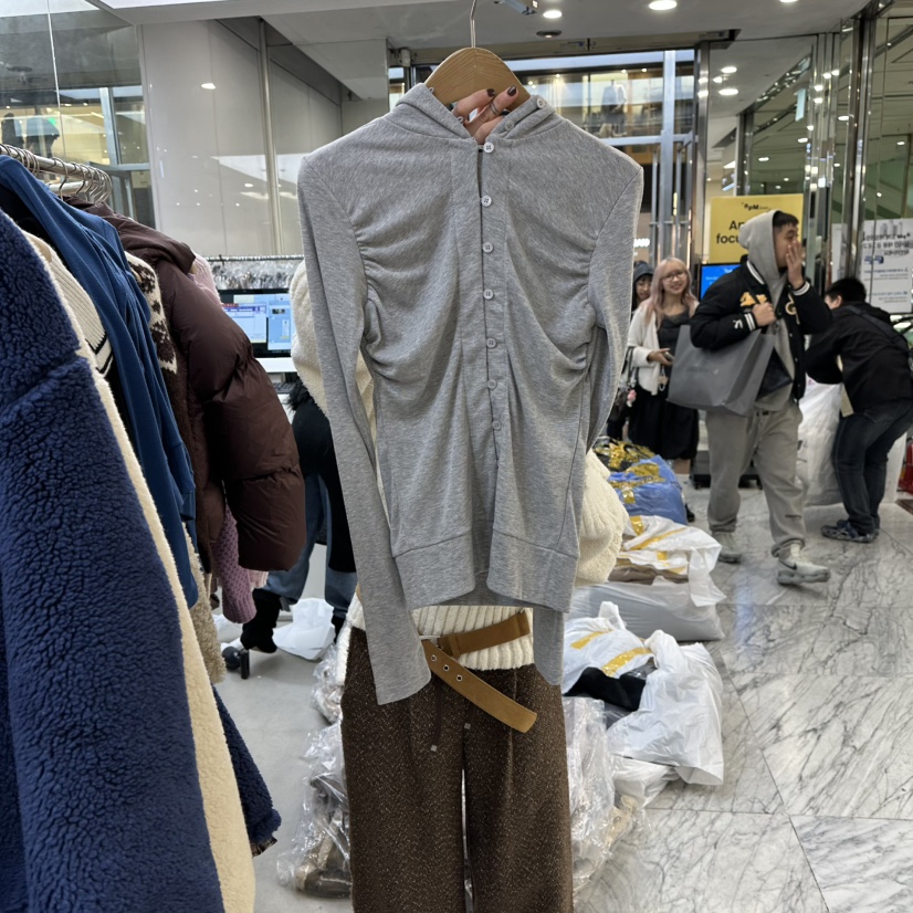 FOUNDATION韓國代購㊣女裝新款熱賣推薦休閑人氣職業長袖T恤FOUNDATION長袖T恤圖色2