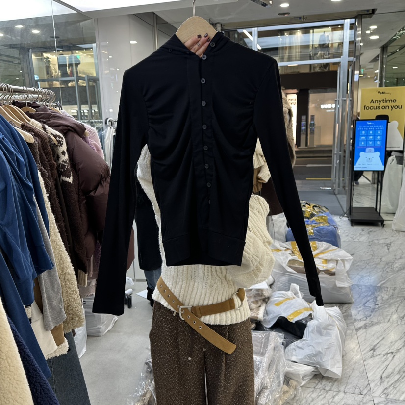 FOUNDATION韓國代購㊣女裝新款熱賣推薦休閑人氣職業長袖T恤FOUNDATION長袖T恤圖色4