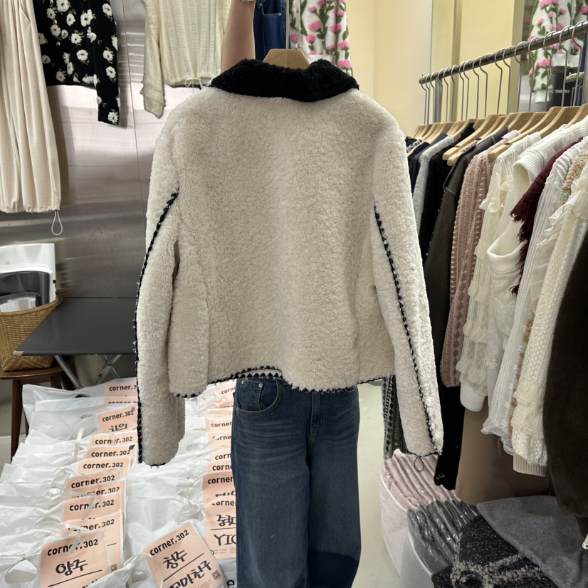 CORNER韓國代購㊣女士新款25秋冬職業推薦人氣真品夾克拼色CORNER.302夾克