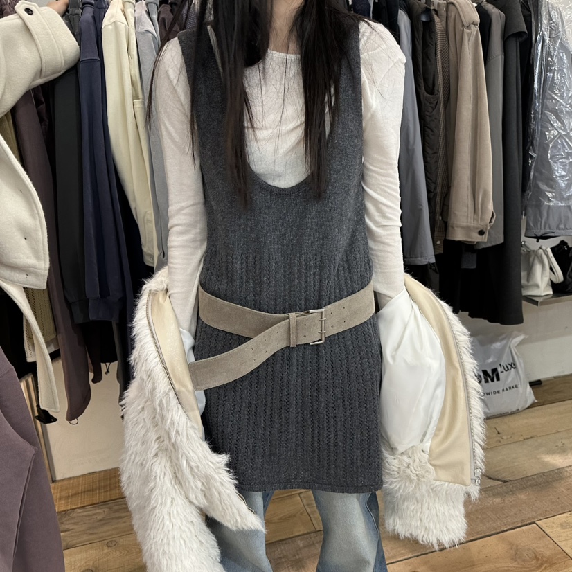 CREAM VILLA韓國代購㊣女裝新品人氣連衣裙鉤針編織安哥拉CREAMVILLA連衣裙圖色3