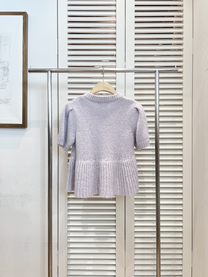 FAVE-L韓國代購㊣女裝新品25秋冬時尚職業真品針織衫荷葉邊FAVE-L針織衫
