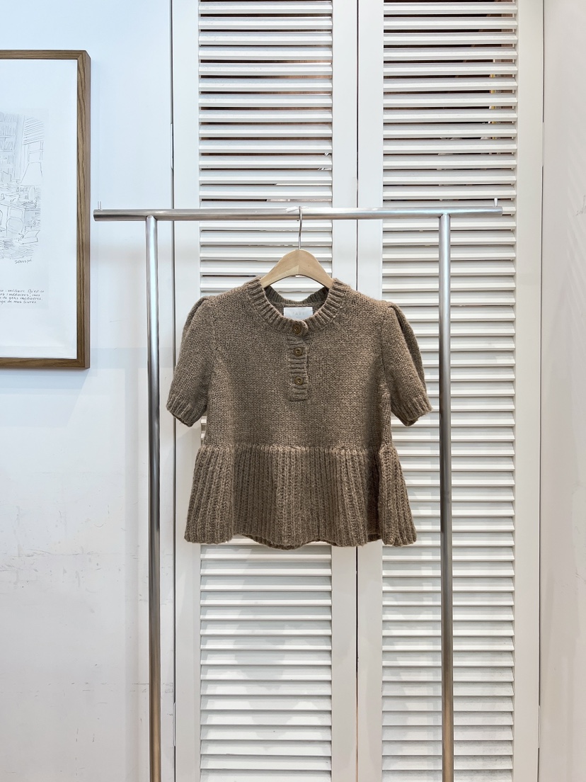 FAVE-L韓國代購㊣女裝新品25秋冬時尚職業真品針織衫荷葉邊FAVE-L針織衫圖色3
