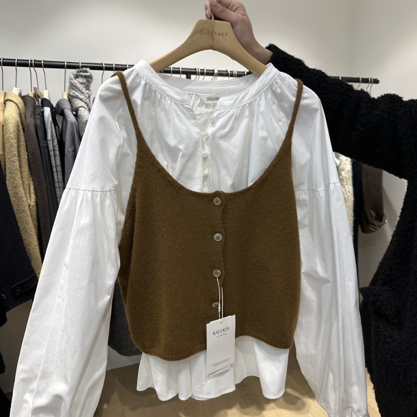 OVERTAKE東大門㊣直郵女士新品休閑25秋冬馬甲不含內搭浣熊OVERTAKE馬甲圖色2