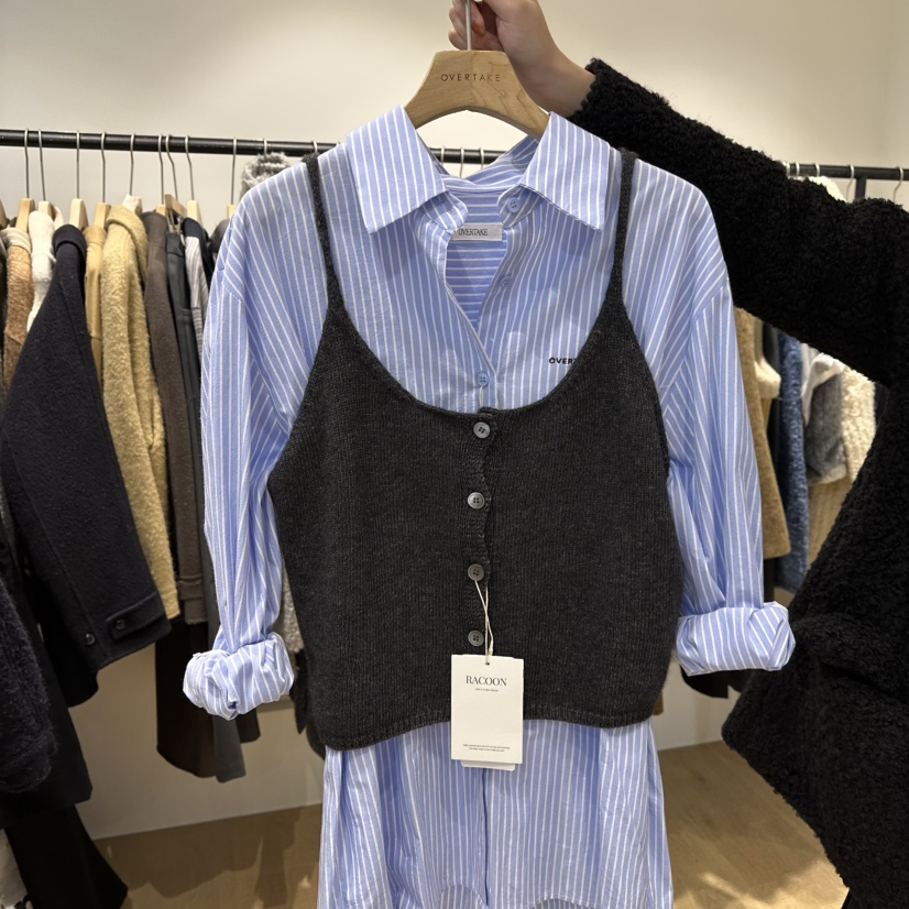 OVERTAKE東大門㊣直郵女士新品休閑25秋冬馬甲不含內搭浣熊OVERTAKE馬甲圖色3