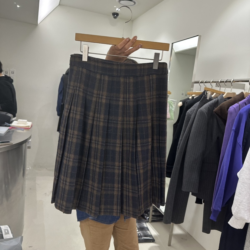 REPELLER東大門㊣直郵女裝新款時尚半身裙中短裙百褶格紋褶裙REPELLER半身裙/中短裙