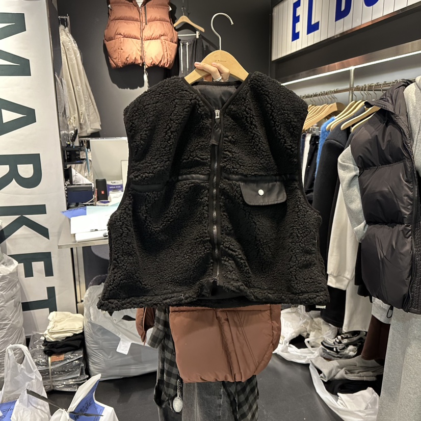 EL BOSQUE韓國直郵㊣女士新款推薦休閑時尚馬甲不含內搭口袋EL BOSQUE馬甲圖色3