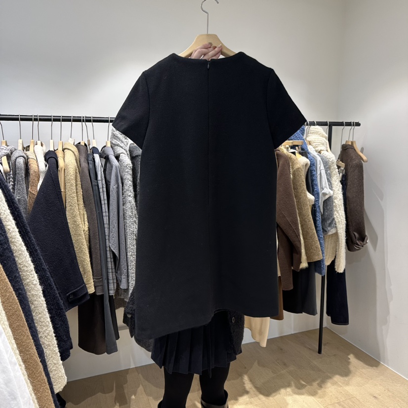 OVERTAKE韓國代購㊣女裝新品25秋冬休閑推薦人氣連衣裙羊毛OVERTAKE連衣裙