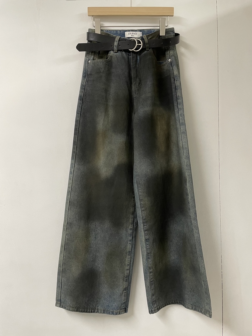 JOURNEY韓國直郵㊣女士新款休閑時尚25秋冬人氣牛仔褲不含腰帶JOURNEY牛仔褲圖色1