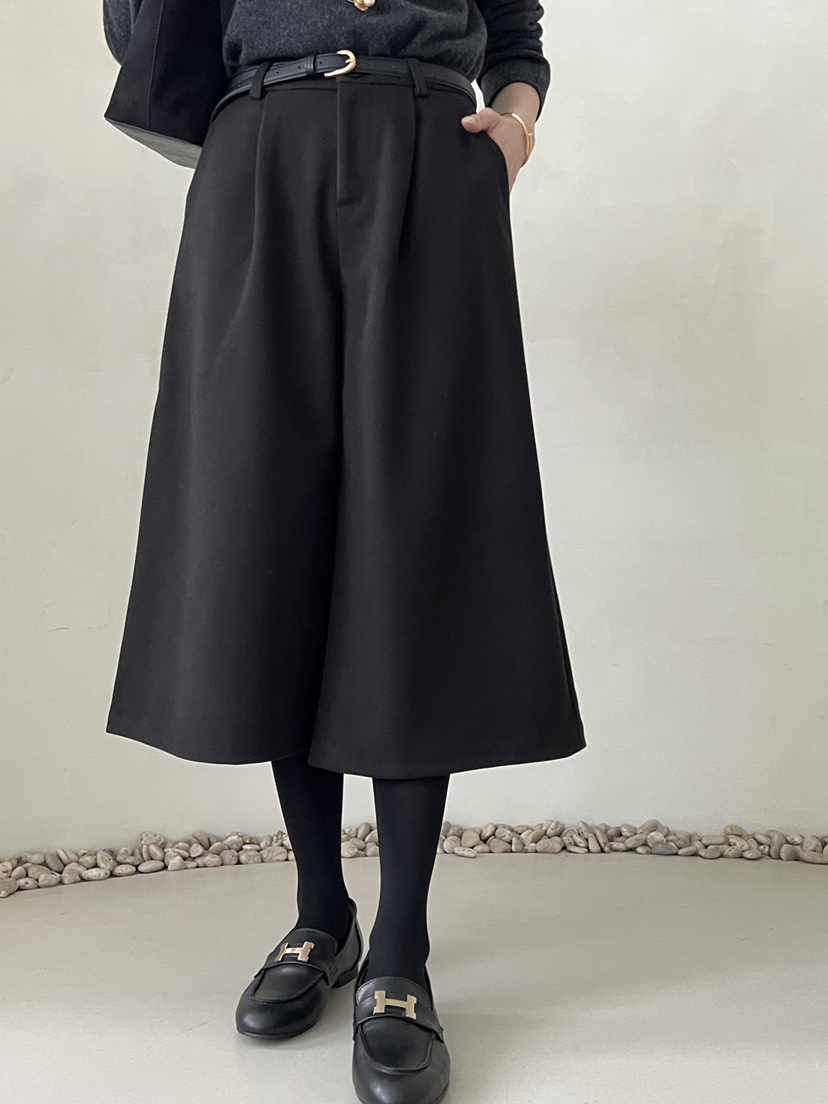 DEMAR韓國代購㊣女士新款真品熱賣25秋冬休閑褲不含腰帶流蘇DEMAR休閑褲圖色2黑