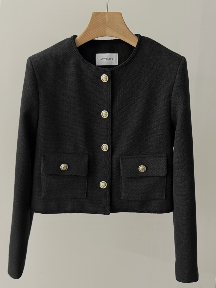 LOWBURN韓國代購㊣女裝新品休閑熱賣人氣25秋冬職業夾克粗花呢LOWBURN夾克圖色2