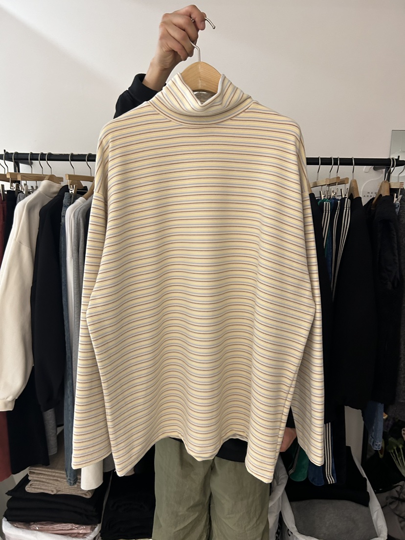 AS THOUGHT東大門㊣實拍女裝新款休閑職業時尚長袖T恤條紋AS THOUGHT長袖T恤圖色1