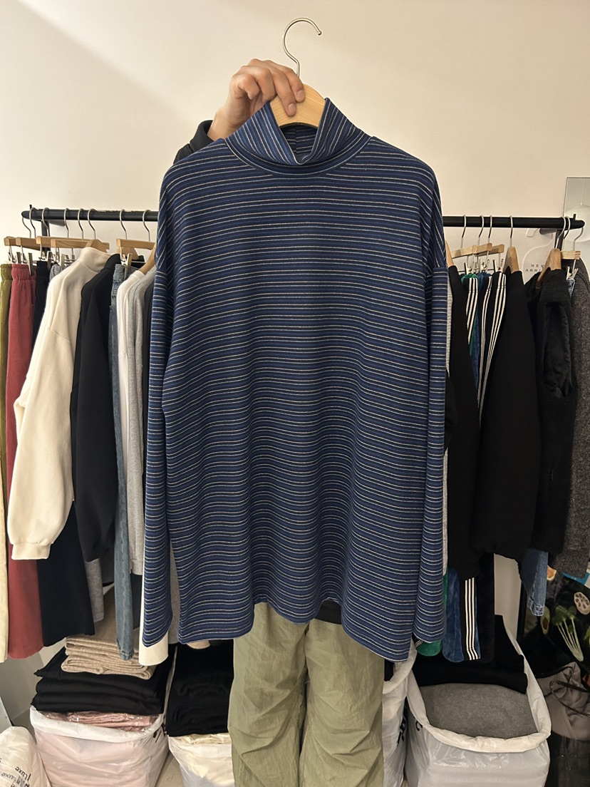 AS THOUGHT東大門㊣實拍女裝新款休閑職業時尚長袖T恤條紋AS THOUGHT長袖T恤圖色3