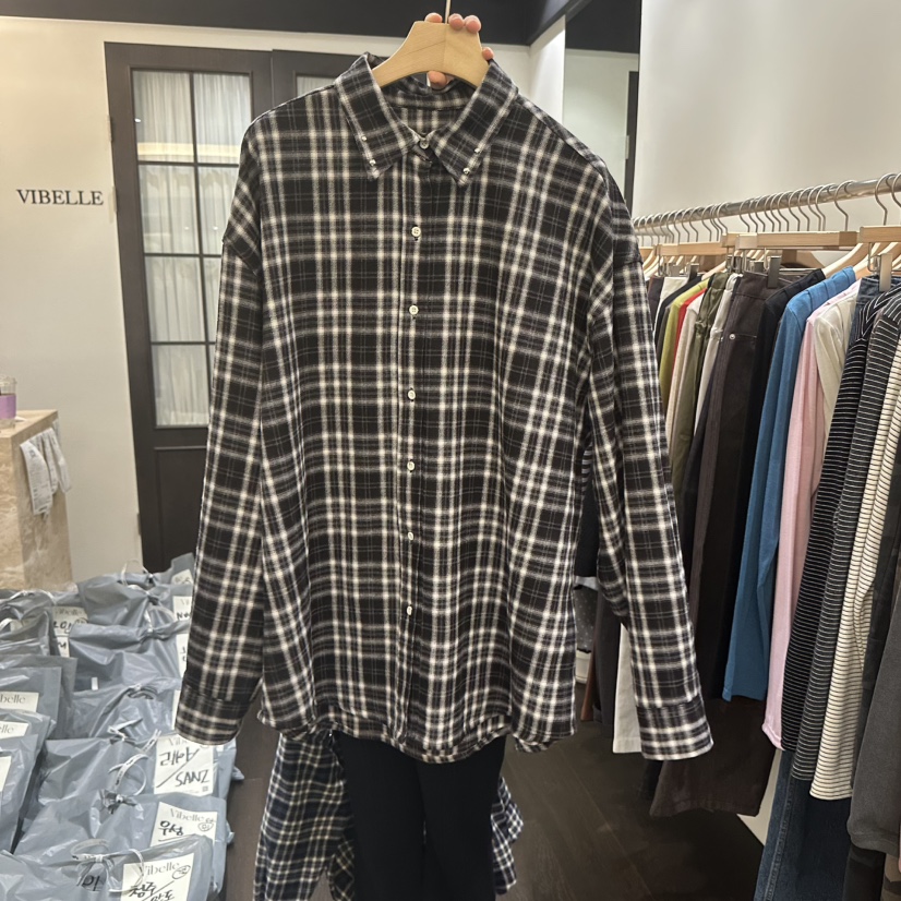 VIBELLE東大門㊣實拍女士新品職業時尚真品25秋冬襯衫蕾絲衫VIBELLE襯衫/蕾絲衫圖色2黑色