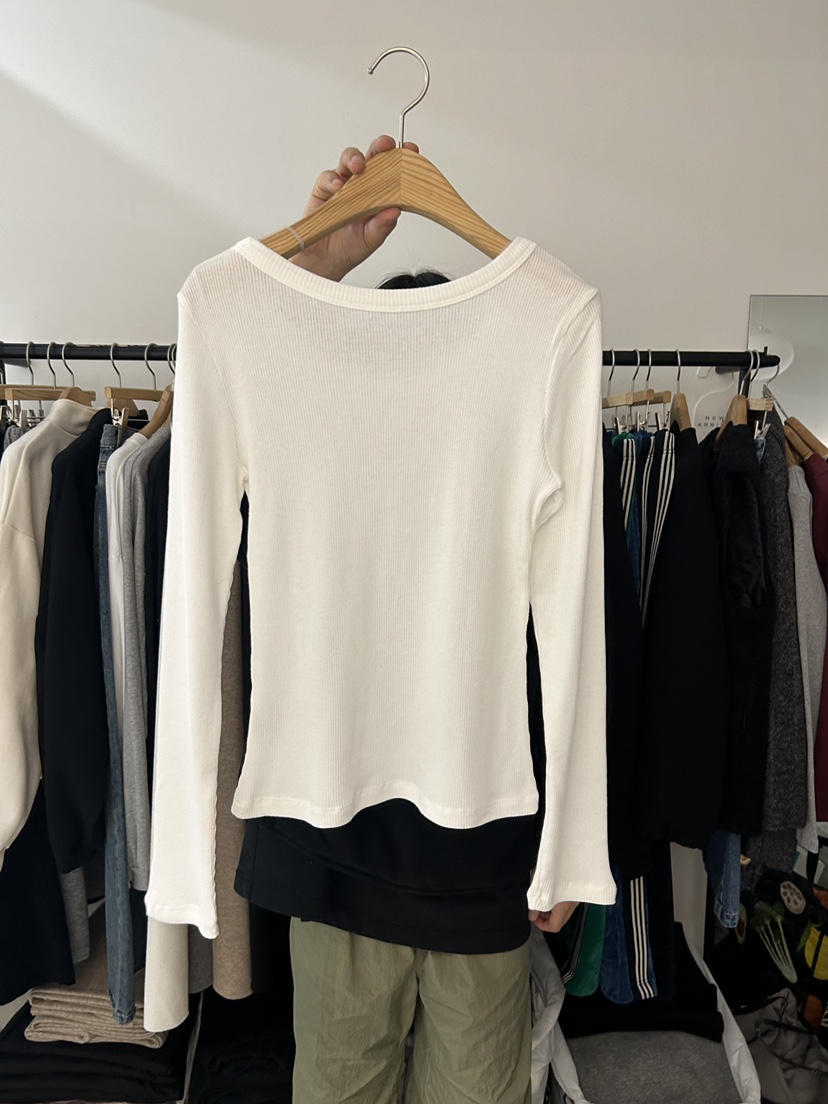 AS THOUGHT韓國代購㊣女士新款休閑25秋冬職業時尚長袖T恤AS THOUGHT長袖T恤